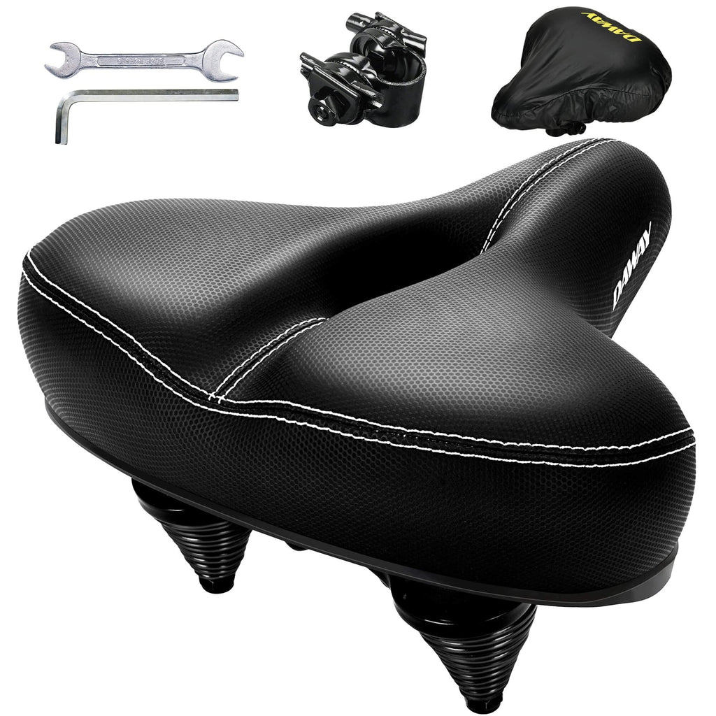 Daway Most Comfortable Bike Seat - C30 Oversized Extra Wide Exercise Bicycle Saddle, Universal Fit For Peloton, Road, Stationary