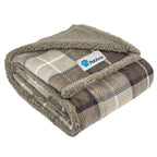 Petami Dog Blanket, Plaid Sherpa Dog Blanket  Plush, Reversible, Warm Pet Blanket For Dog Bed, Couch, Sofa, Car (Taupe, 60X40 In