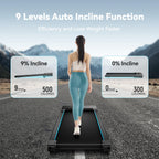 Walking Pad With Auto Incline, Under Desk Folding Treadmill With Remote Control And Led Display For Home Office, 2.5Hp Portable