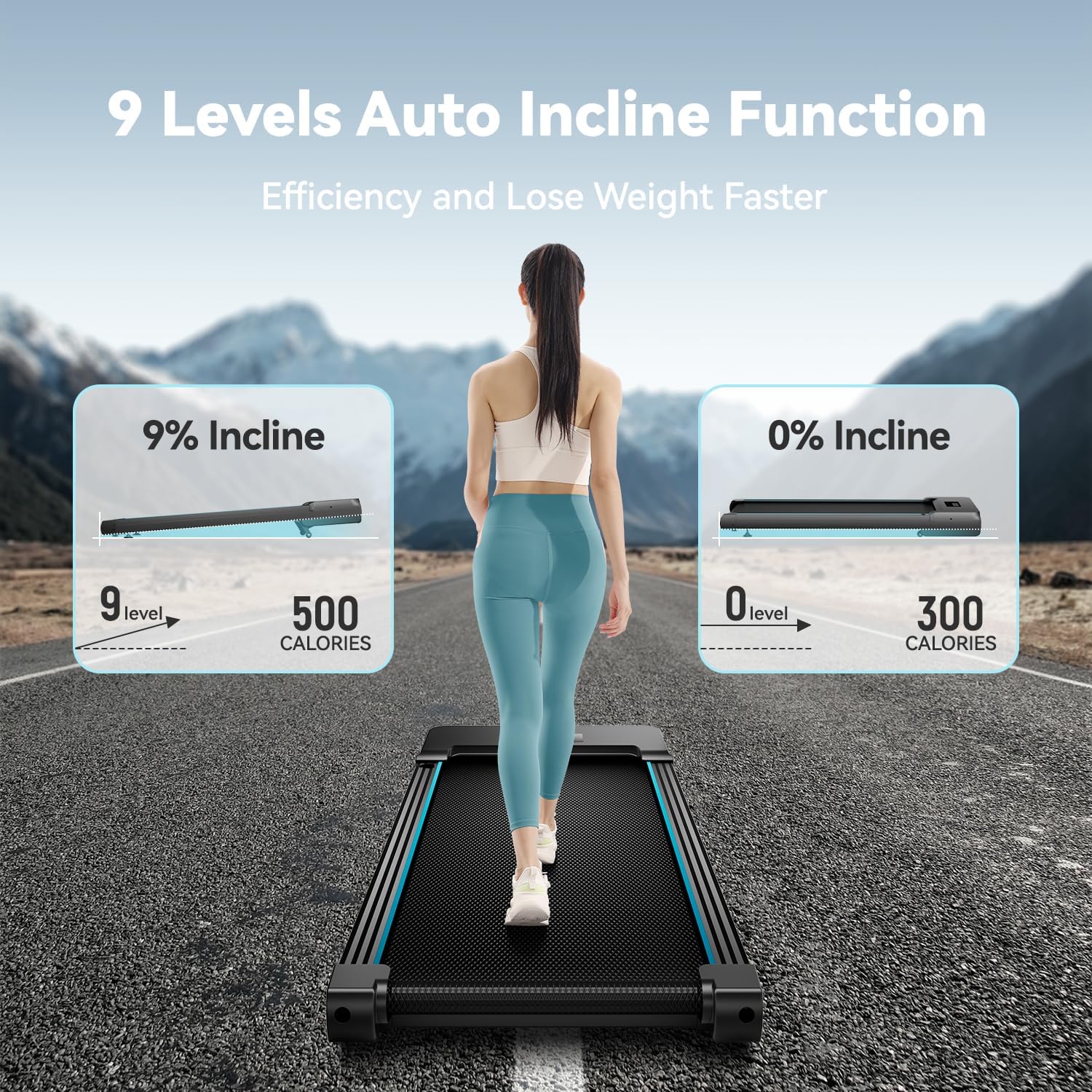 Walking Pad With Auto Incline, Under Desk Folding Treadmill With Remote Control And Led Display For Home Office, 2.5Hp Portable