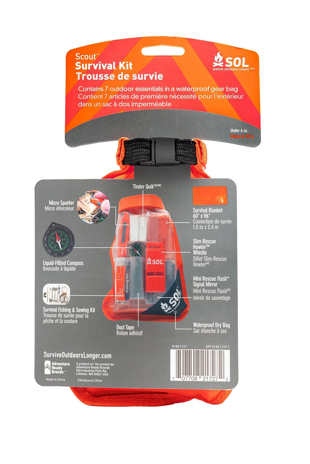 S.O.L. Survive Outdoors Longer S.O.L. Waterproof Bag Scout Survival Kit