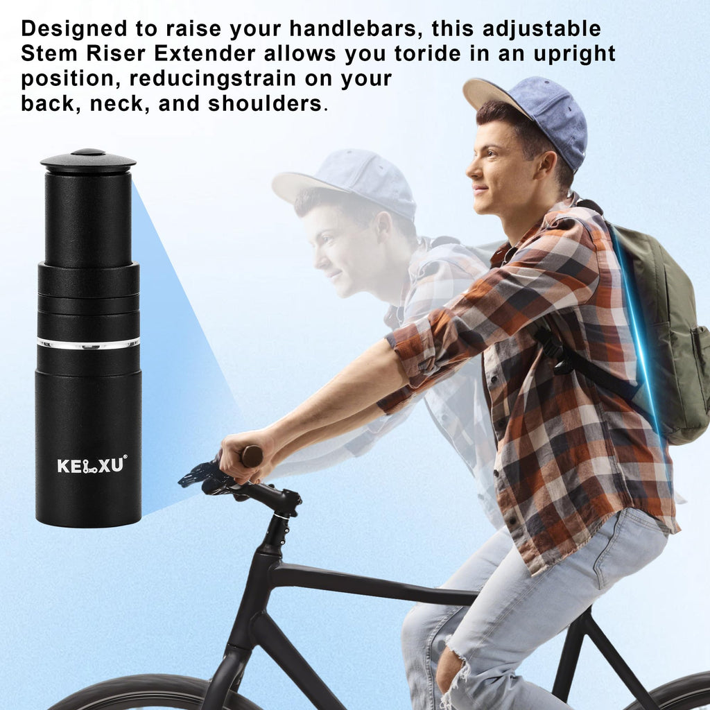 Kelxu Bike Stem Riser, Aluminum Alloy 28.6Mm Fork Stem Bike Handlebar Extender For Mtb/Road Bike/Bmx With High-Strength Bolts (H