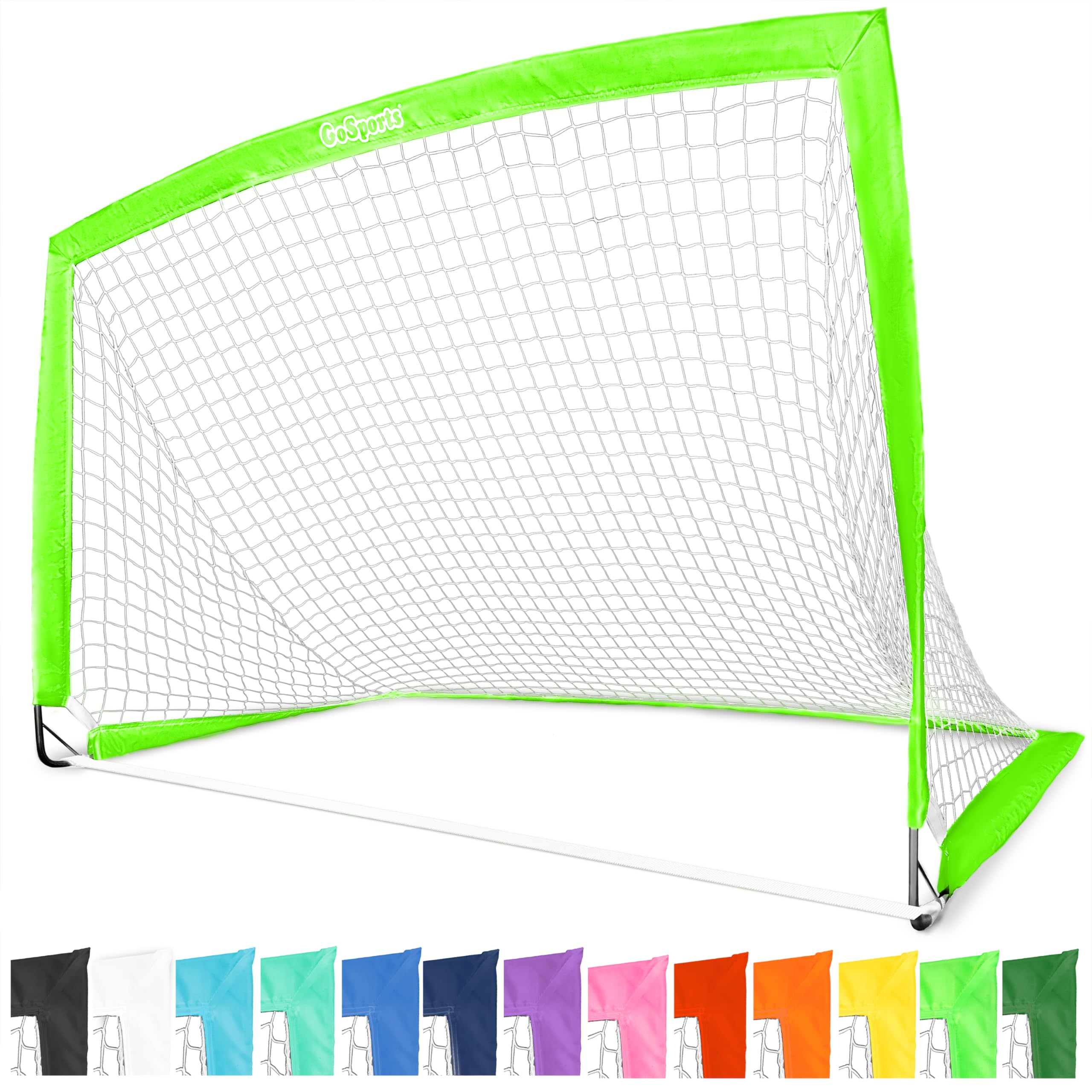 Gosports Team Tone 6 Ft X 4 Ft Portable Soccer Goal For Kids - Pop Up Net For Backyard - Bright Green