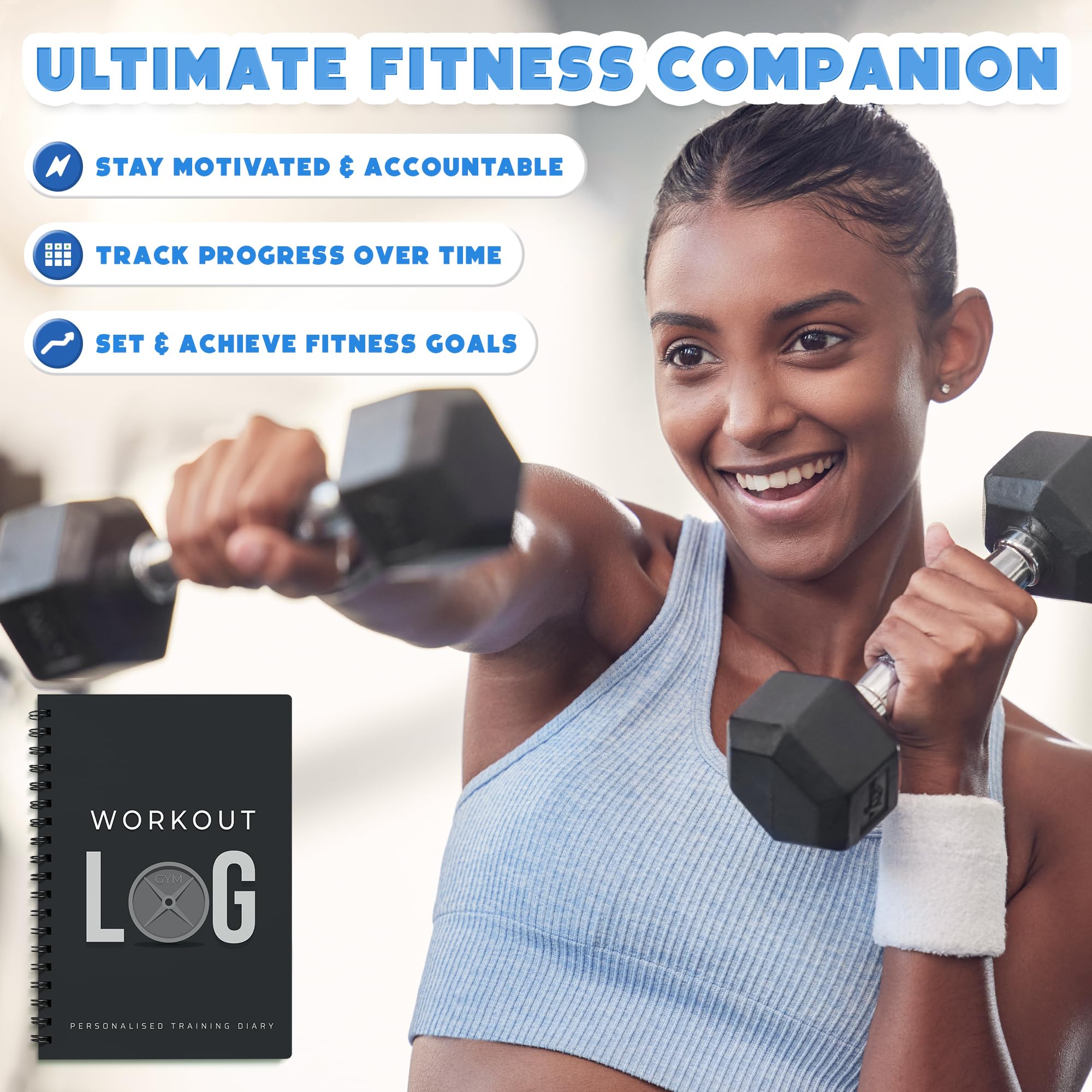 Workout Planner For Daily Fitness Tracking & Goals Setting (A5 Size, 6A X 8A, Charcoal Gray), Men & Women Personal Home & Gym Tr