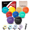 SunNordic 6/9 Pack Plyometric Weighted Baseball Set (3.5-16/35/53/70 oz) - Variable Weight Plyo Baseballs for Improved Power & P