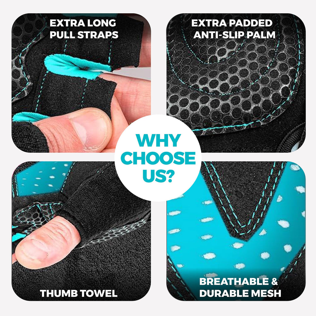 MhIL Workout Gloves for Men - Comfortable Gym Gloves for Men with Enhanced Grip for Safety and Hand Protection - Weight Lifting