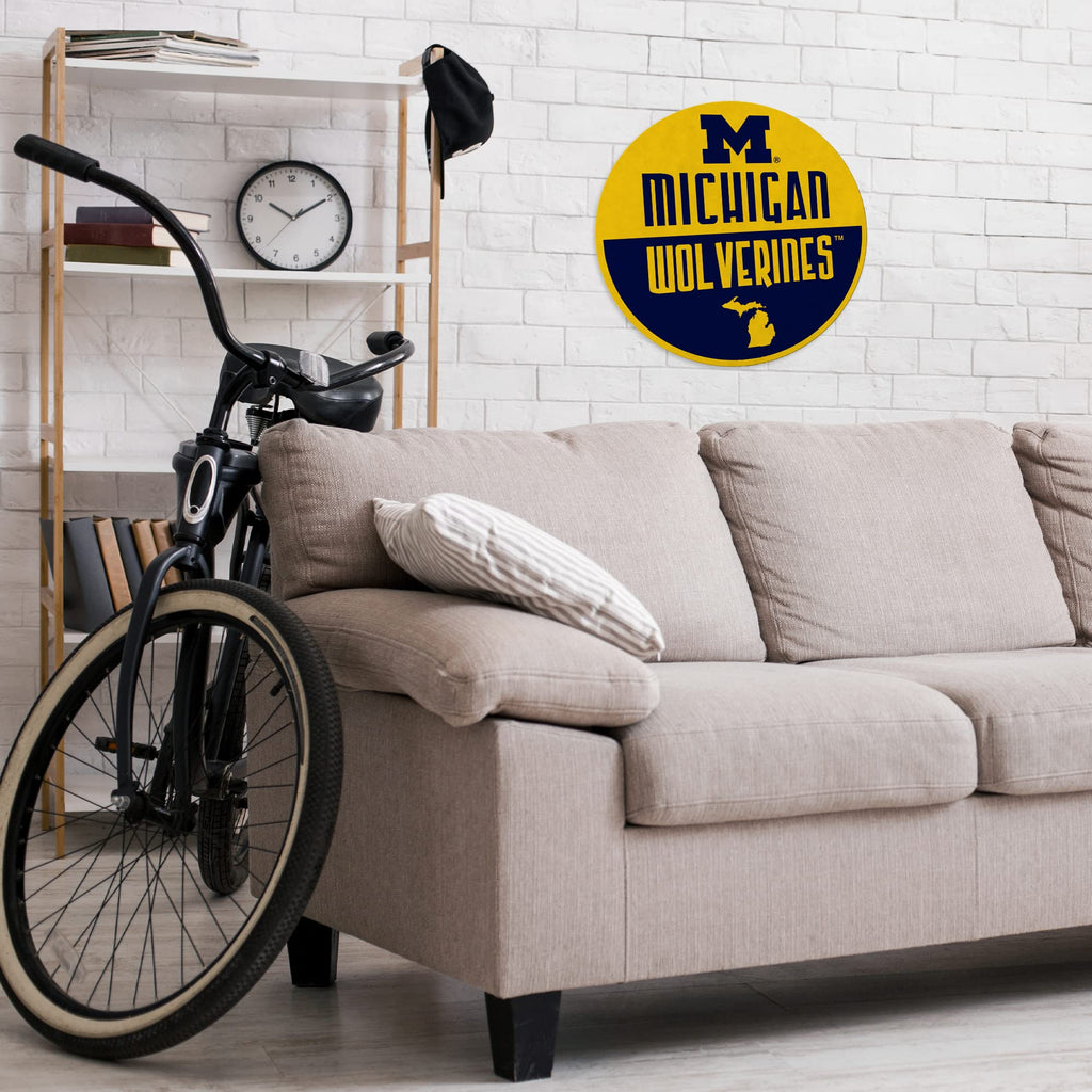 Rico Industries Ncaa Michigan Wolverines Classic Shape Cut Pennant - Home And Living Room D  Cor - Soft Felt Ez To Hang