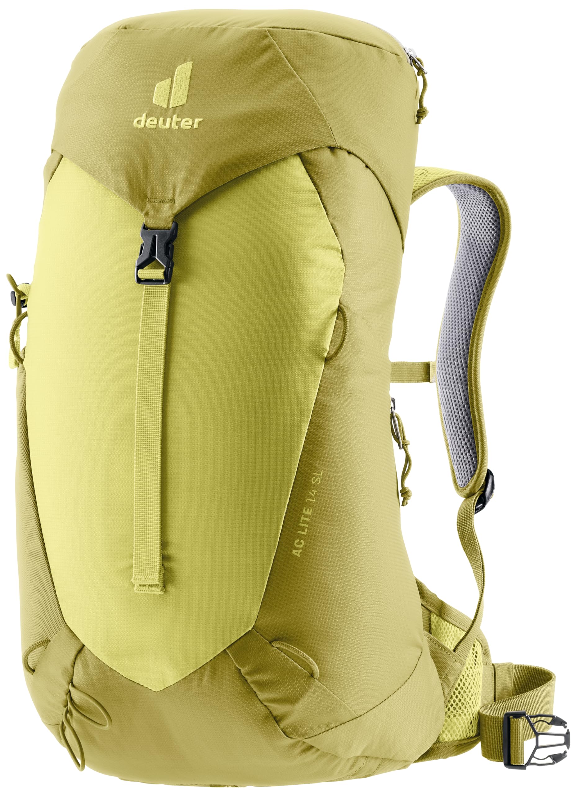 Deuter AC Lite 14L SL Hiking & Daypack Backpack with Narrow Fit, Steel Frame & Superior Breathability - Sprout-Linden