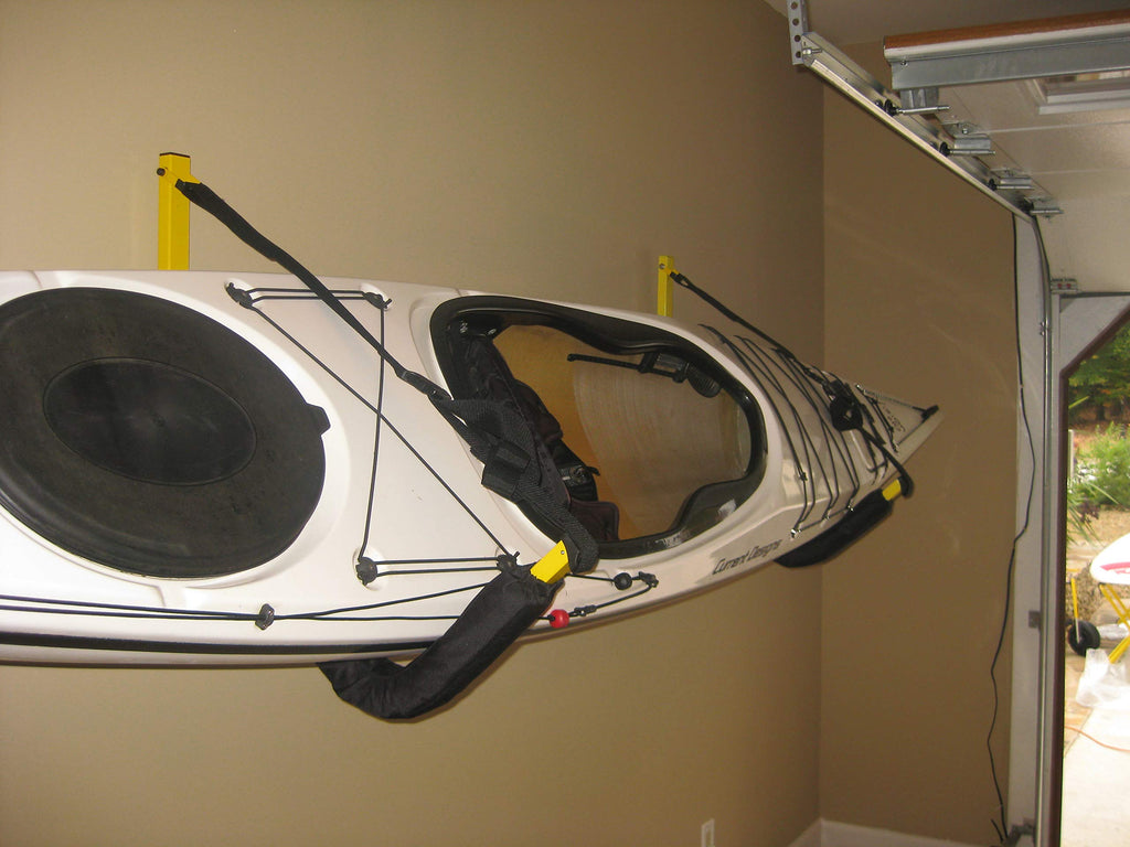 Suspenz Kayak Storage Rack, Big Ez Padded Wall Hangers/Hooks For Kayaks And Canoes, Indoor & Outdoor Wall Mounts, Powder-Coated