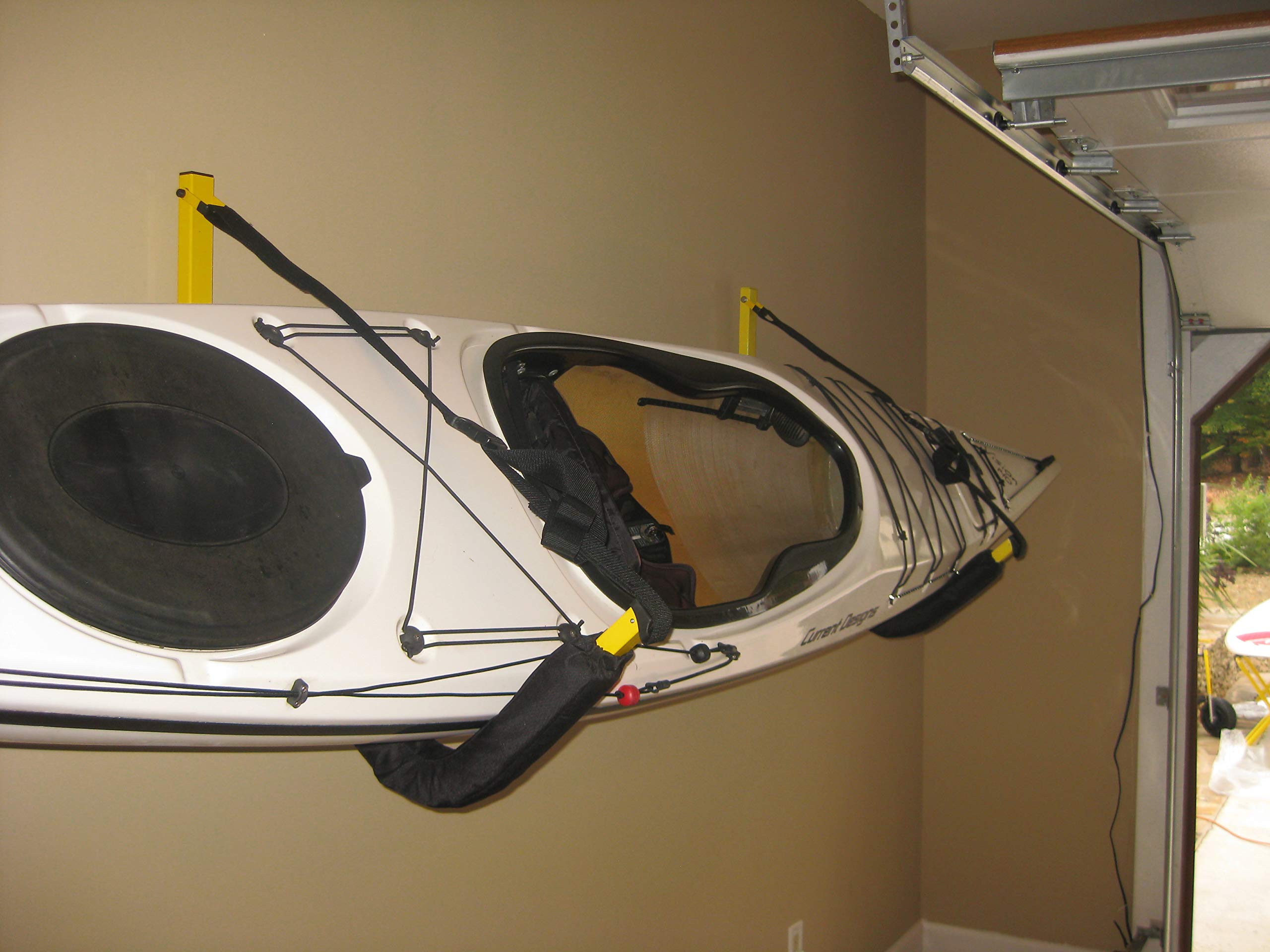 Suspenz Kayak Storage Rack, Big Ez Padded Wall Hangers/Hooks For Kayaks And Canoes, Indoor & Outdoor Wall Mounts, Powder-Coated