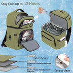 Cooler Backpack,Insulated Backpack Cooler Leakproof Double Deck Cooler Bag For Men Women Rfid Lunch Backpack