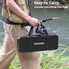 Ololyap Fishing Pole Combo 2Pcs Telescopic Fishing Rod And Aluminum Reel Combos With Carrier Bag Sea Saltwater Freshwater Fishin