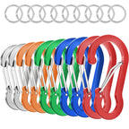 Sprookber 3.2 Inch Aluminum Carabiner Clips D Ring, Caribeaner Spring Snap Hook With Keychain For Camping, Hiking, Gym & Outdoor