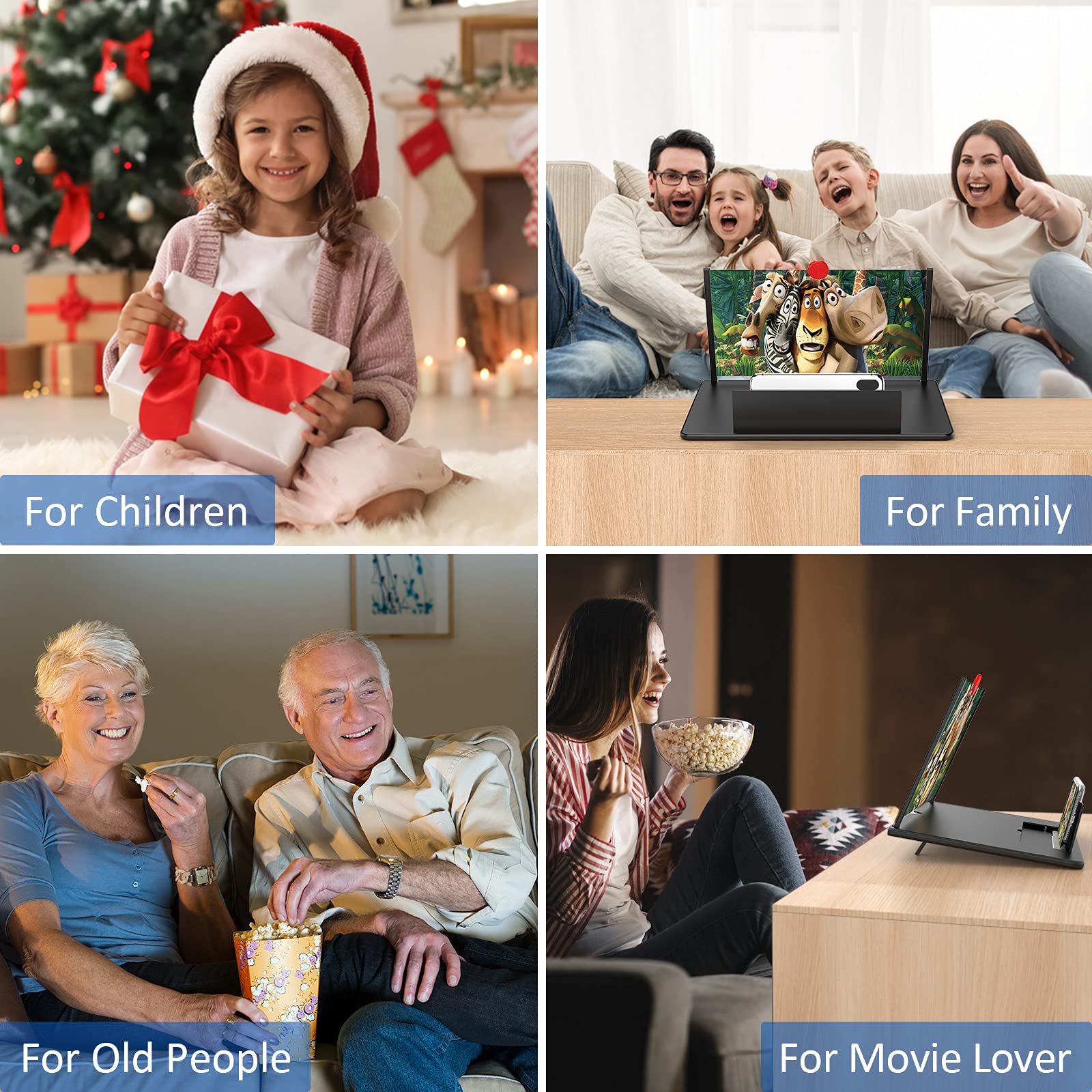 16 Screen Magnifier -3D Hd Mobile Phone Magnifying Projector Screen Enlarger For Movies, Videos, And Gaming-Foldable Phone Stand