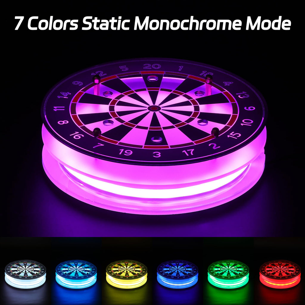 Coolgift Mart Light Up Dart Holder, Acrylic Dart Holder With Multiple Color Modes And Brightness Adjustment Function With Remote