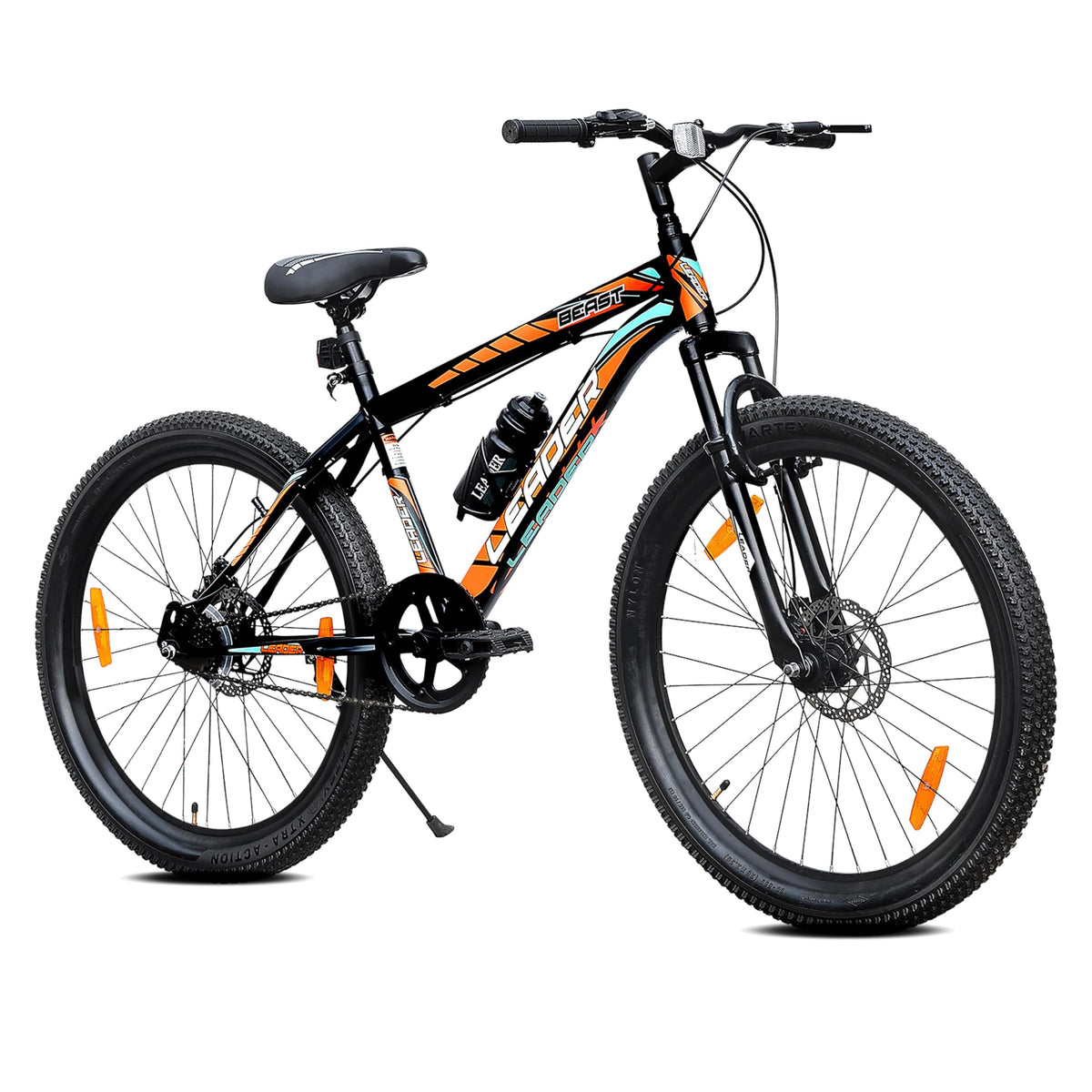 Leader Beast 26T Mountain Cycle for Men with Front Suspension and Dual Disc Brake with Complete Cycle Accessories | Without Gear