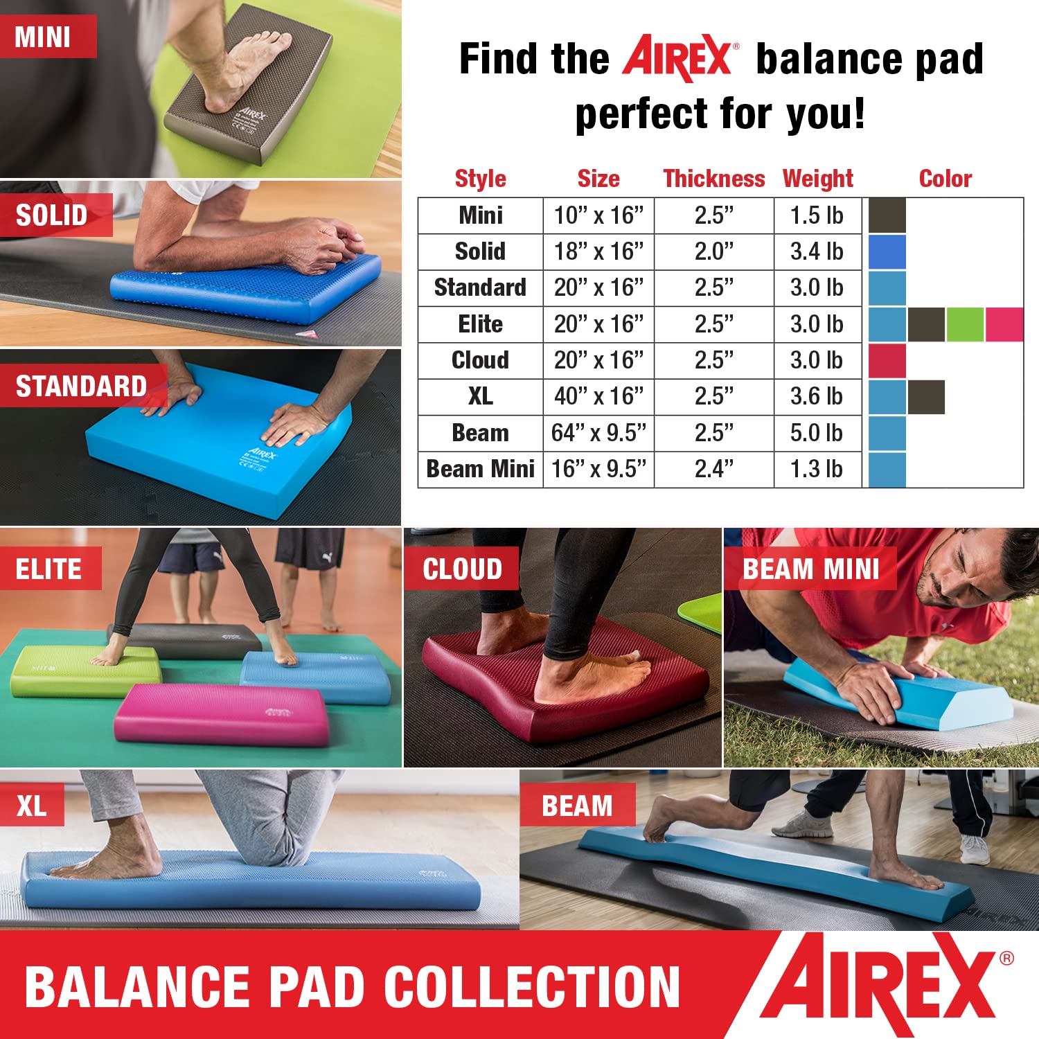 Airex Cloud Balance Pad, Ruby Red