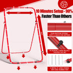 7x4 Ft Volleyball Rebounder Net with 2 Target Stripes, 5-Angle Adjustable Rebounder Net for Practicing Digging, Setting, Spiking