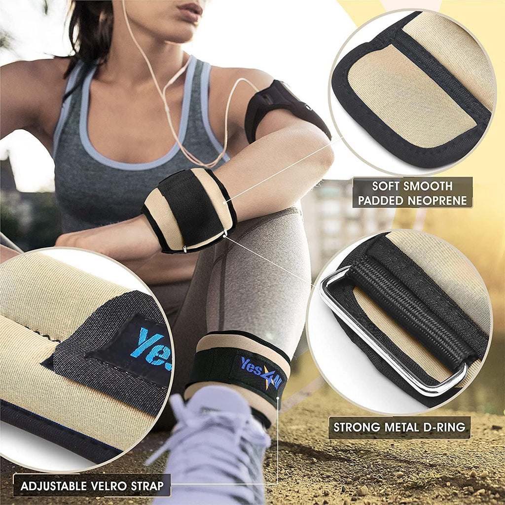 Yes4All Wrist & Ankle Weights Pair 1Lb -10Lbs For Women, Men, Kids Adjustable Strap - Walking, Jogging, Pilates, Gym Fitness Wor