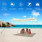Beach Tent, Beach Canopy Sun Shade Upf 50+, Portable 10  10 Ft Camping Sun Shelter With Sandbags, Poles, Ground Pegs And Anti-Wi