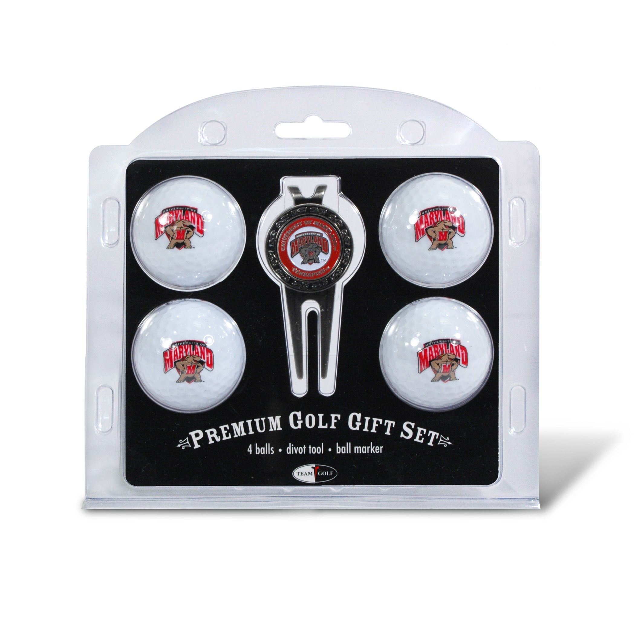 Team Golf NCAA Maryland Terrapins 4 Golf Ball And Divot Tool Set Regulation Size Golf Balls (4 Count) & Divot Tool with Removabl