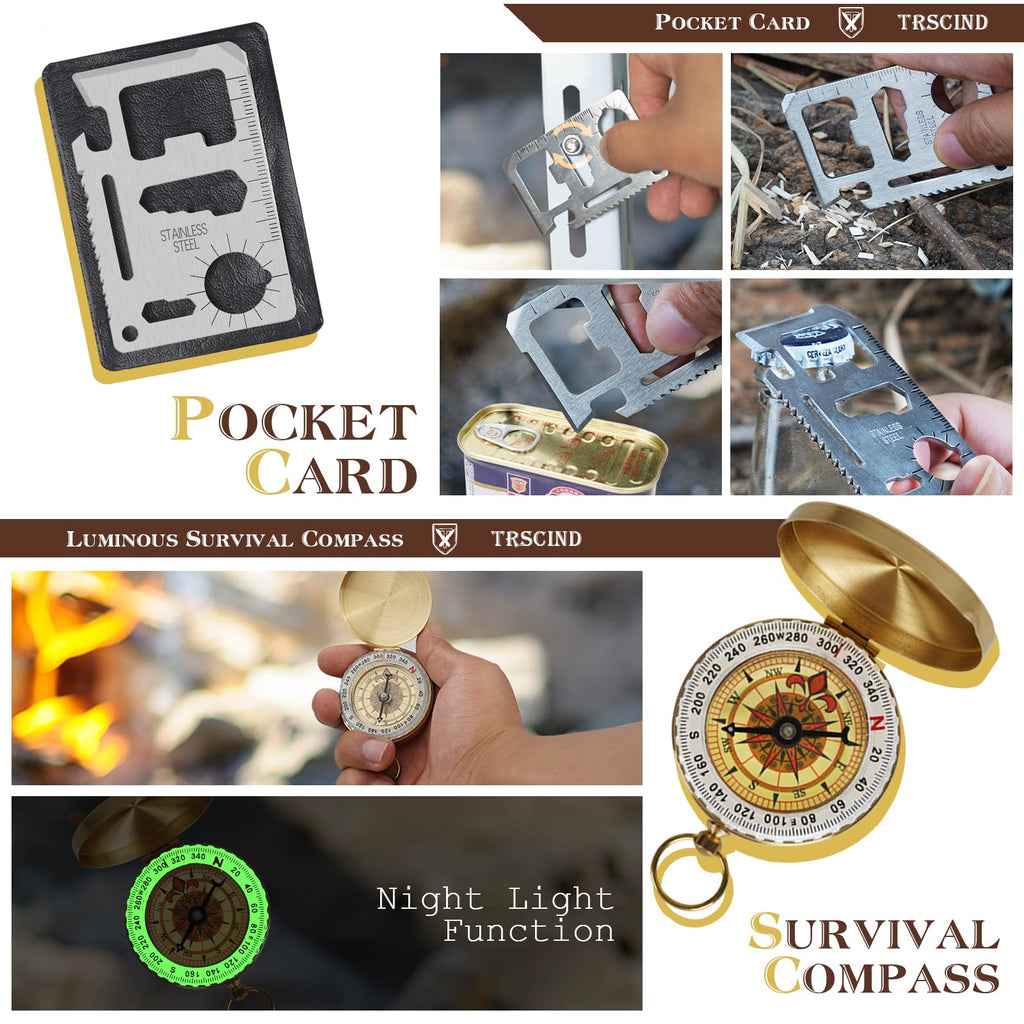 Survival Kit, Gifts For Men Husband Dad, Emergency Survival Gear And Equipment 14 In 1, Hunting Fishing Fathers Day Birthday Gif