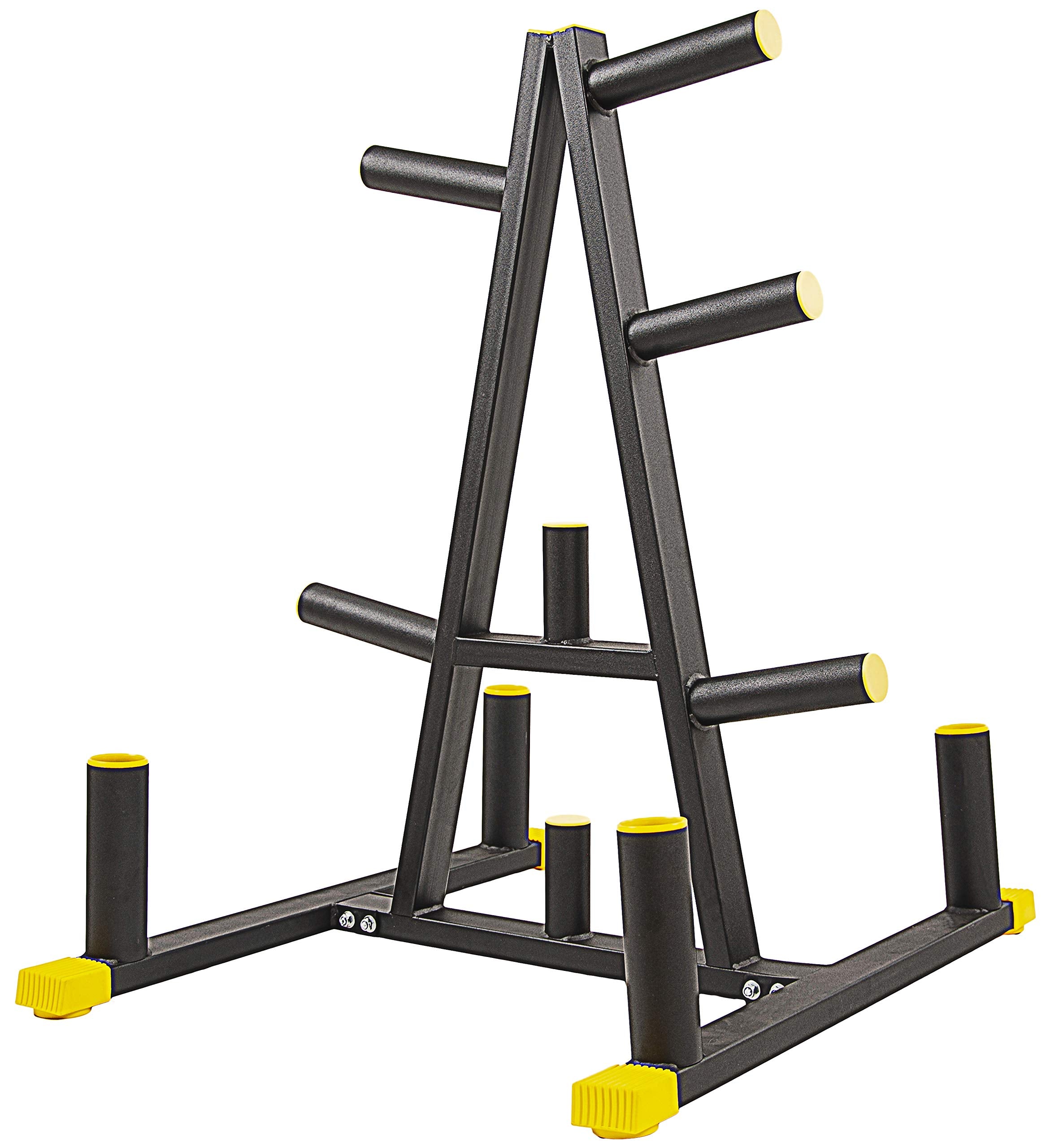 Signature Fitness 2-Inch Or 1-Inch Weight Plate Rack With Barbell Holders, 600-Pound Capacity (For 2-Inch Gear), Black