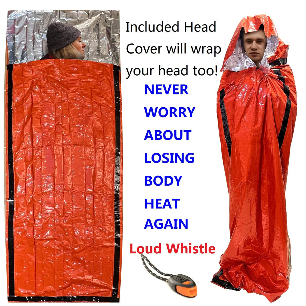 Emergency Bivy Sack Bivy Bag - Emergency Sleeping Bags 4 Pack Mylar Survival Sleeping Bag Emergency Bivvy Sack Waterproof Lightw
