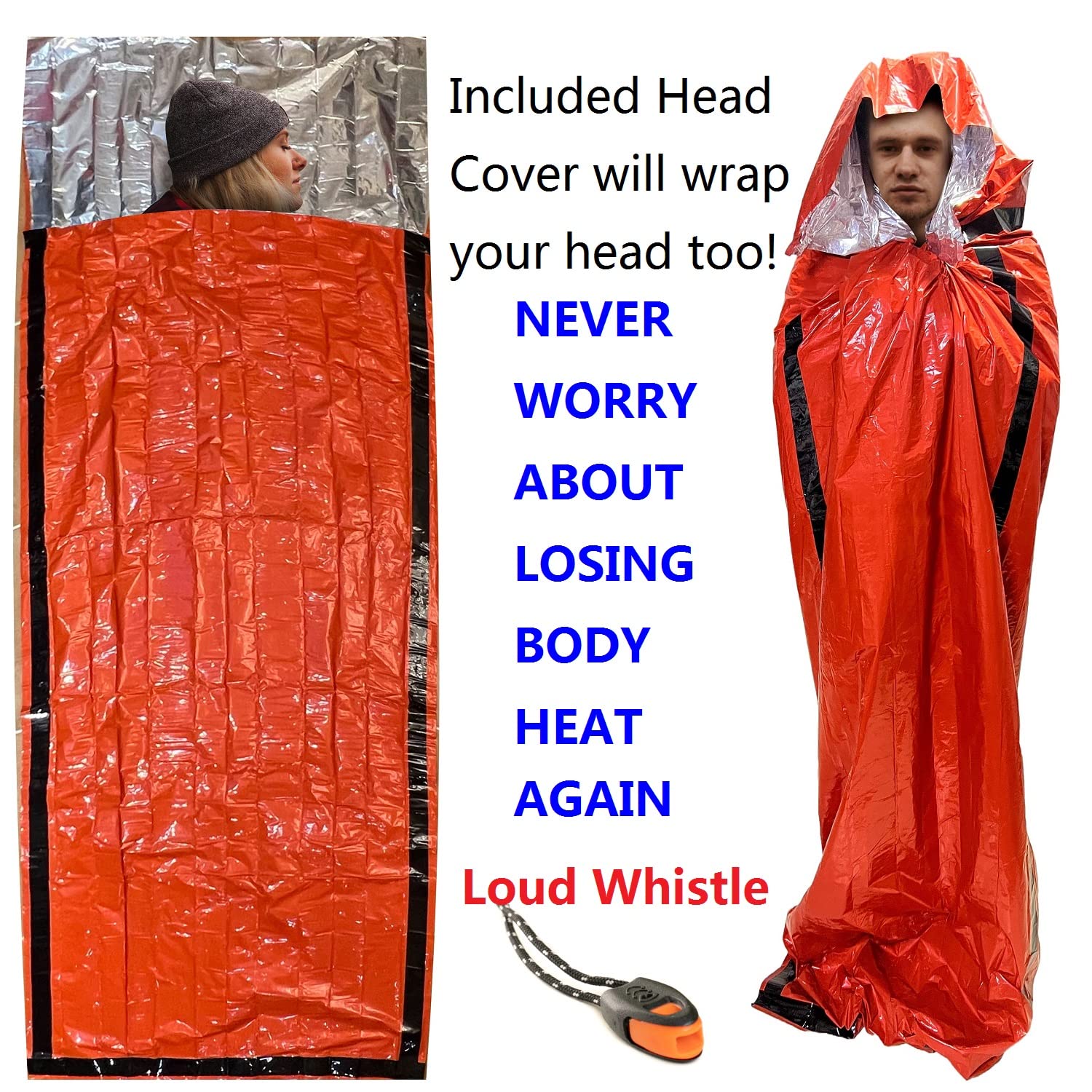 Emergency Bivy Sack Bivy Bag - Emergency Sleeping Bags 4 Pack Mylar Survival Sleeping Bag Emergency Bivvy Sack Waterproof Lightw