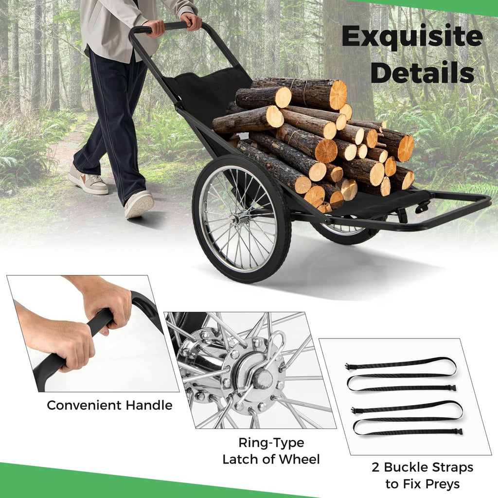 Gymax Deer Cart, 550 Lbs Folding Game Carts With Polyester Liner, 20 Big Wheels, All-Terrain Heavy-Duty Deer Cart Game Hauler Fo