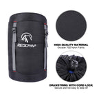 Redcamp Nylon Compression Stuff Sack, Ultralight Sleeping Bag Compression Sack Great For Camping, Backpacking, Hiking, Black Xl