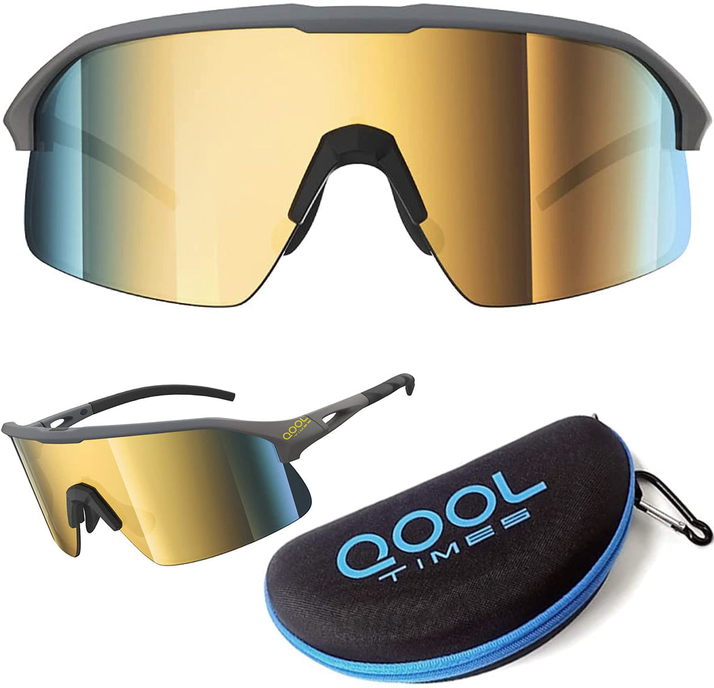 Qooltimes Polarized Wrap Around Shield Cycling Sunglasses Men Women Oakley Sutro Lite Golfing Ski Triathlon Volleyball Running B