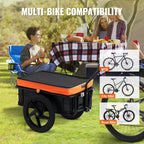Vevor Bike Cargo Trailer, 88 Lbs Load Capacity, Heavy-Duty Bicycle Wagon Cart, Foldable Compact Storage With Universal Hitch, Wa
