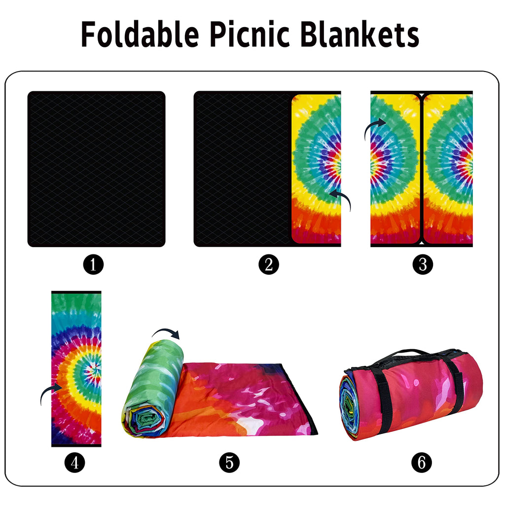 Supfitness Extra Large Picnic Blankets Waterproof Foldable (80 X 80) Beach Blanket Waterproof Sandproof,3-Layer Thicking Mat Out
