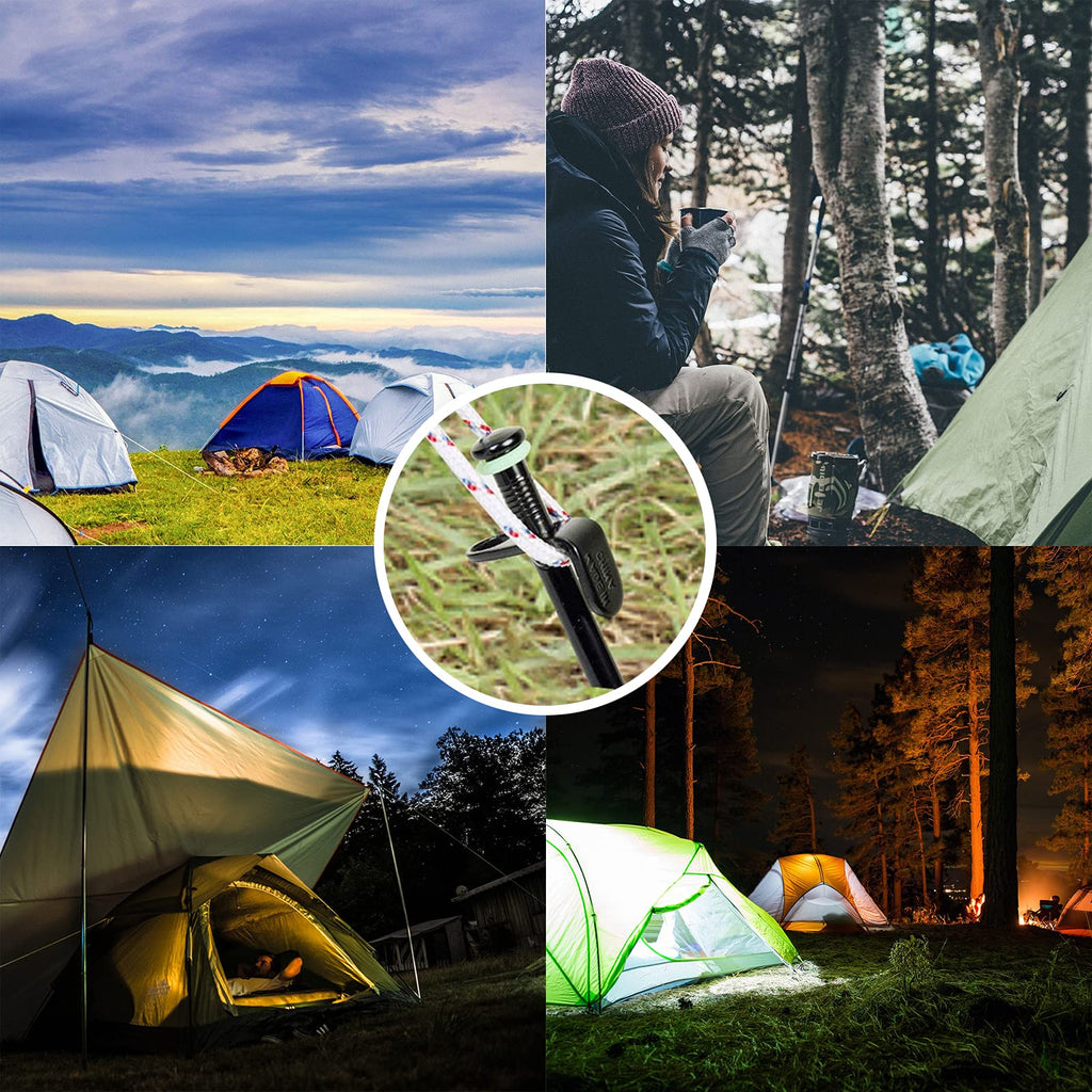 Tent Pile,Luminous Ring Storage Bag(8 Pieces) Sturdy Heavy Steel Tent Pile Ground Nail Metal Pile, Suitable For Outdoor Mountain