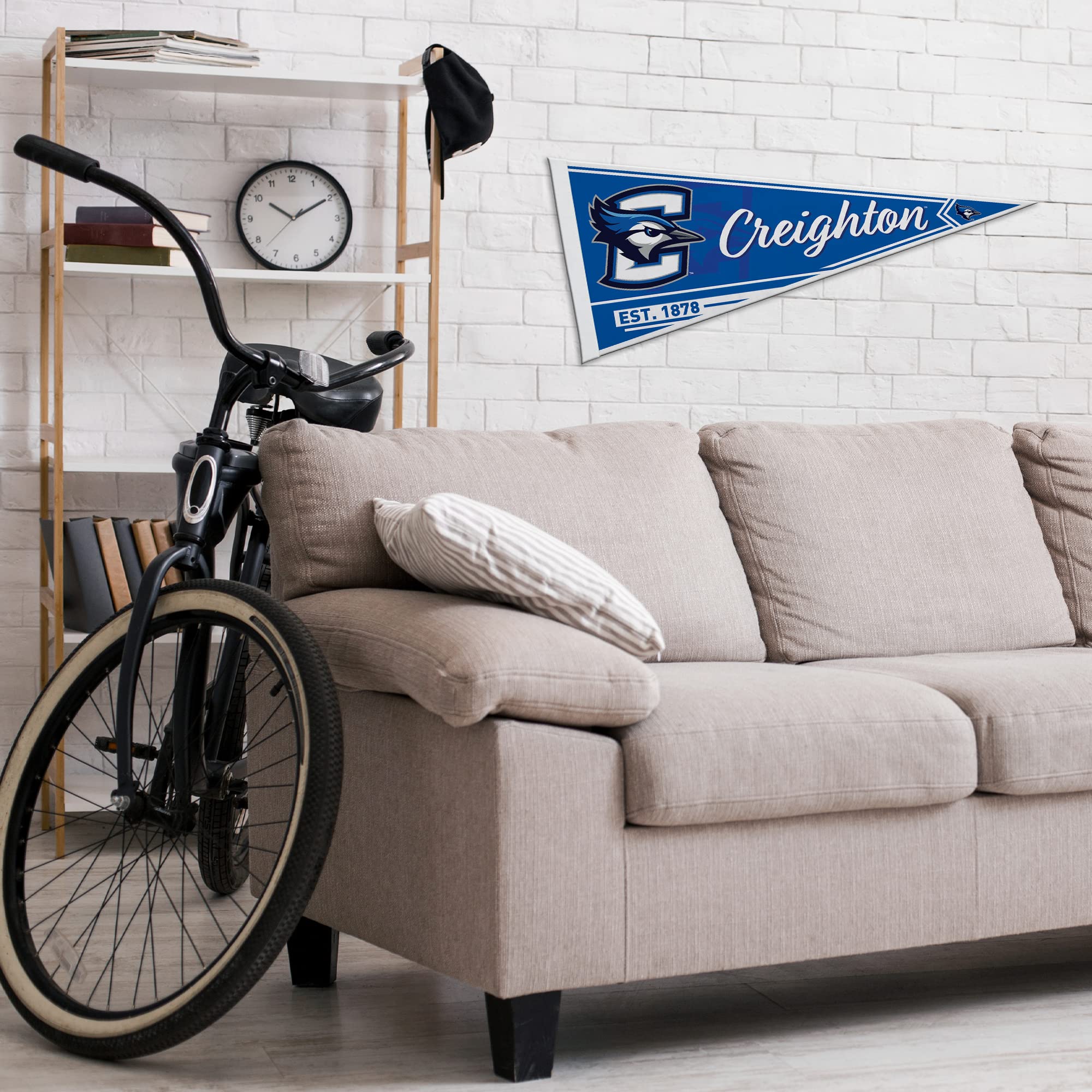 Rico Industries Ncaa Creighton Bluejays Classic 12'' X 30'' Felt Wall D  Cor Pennant - Great For Home/Bed Room/Man Cave D  Cor