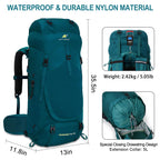 N Nevo Rhino Internal Frame Hiking Backpack 4050606580L, Mountain Climbing Camping Backpack Daypack Waterproof Rain Cover