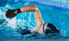 Water Gear Silicone Force Gloves - Aqua Fitness Gloves - Great For Workouts And Diving - Designed With Enhanced Grip (Black, Lar