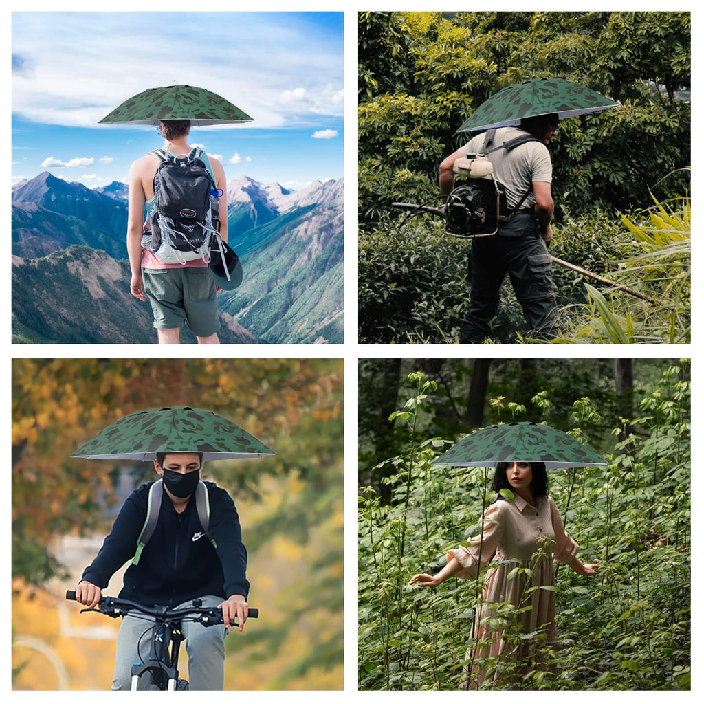 New-Vi Fishing Umbrella Hat Folding Adjustable Sun Rain Cap,7-Ribs Anti-Uv Waterproof Headwear For Fishing Gardening Golf Sunsha