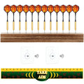 Kathfly 5 Pcs Dart Holder Wall Mount Displays Sets Including 1 Wooden Darts Holder 2 Throw Line Marker 2 Hook for Dart Storage D