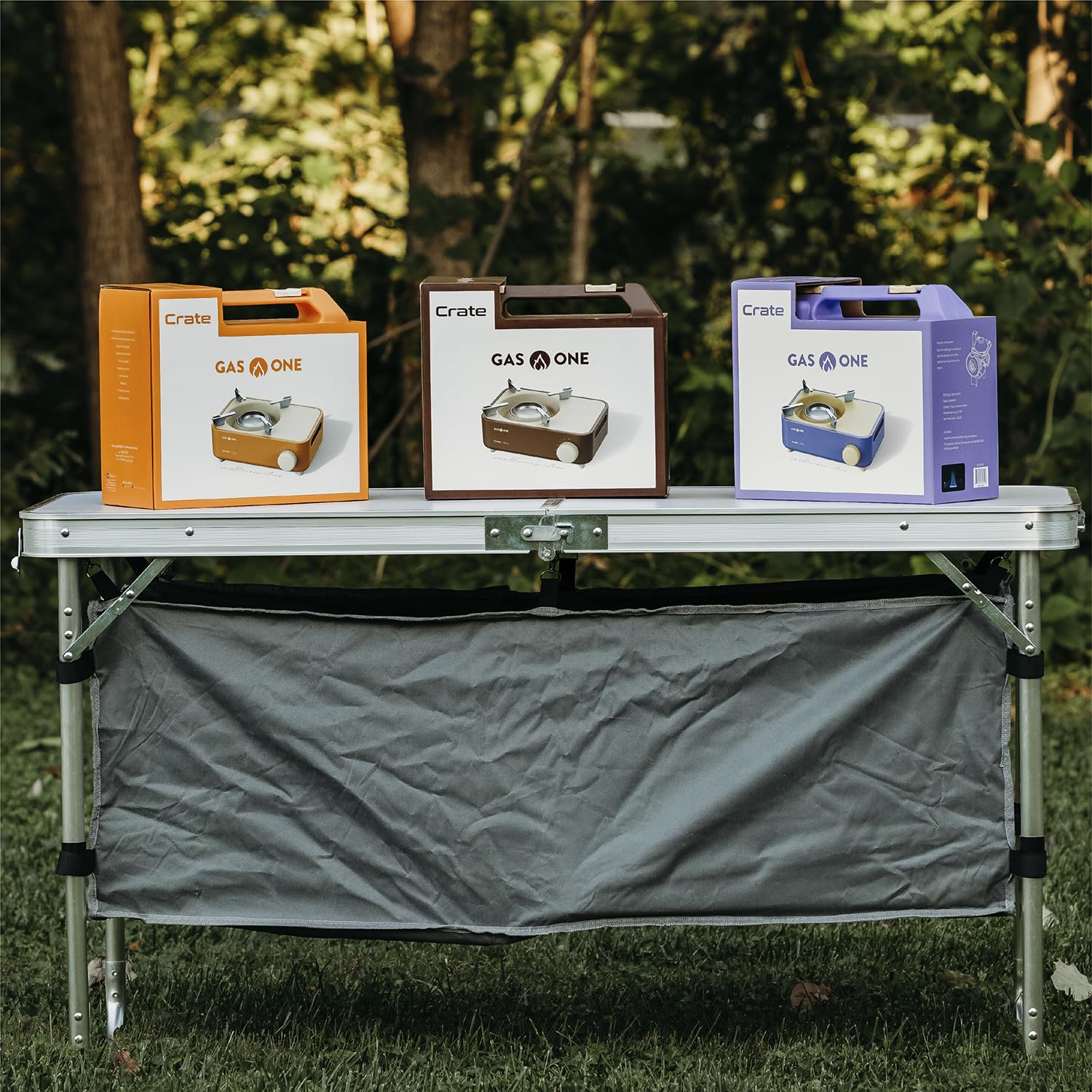 Gas One Butane Fuel Camp Stove - Crate Series - Mini Stove For Camping, Hiking - Portable Gas Stove With Spiral Flame - Even Hea