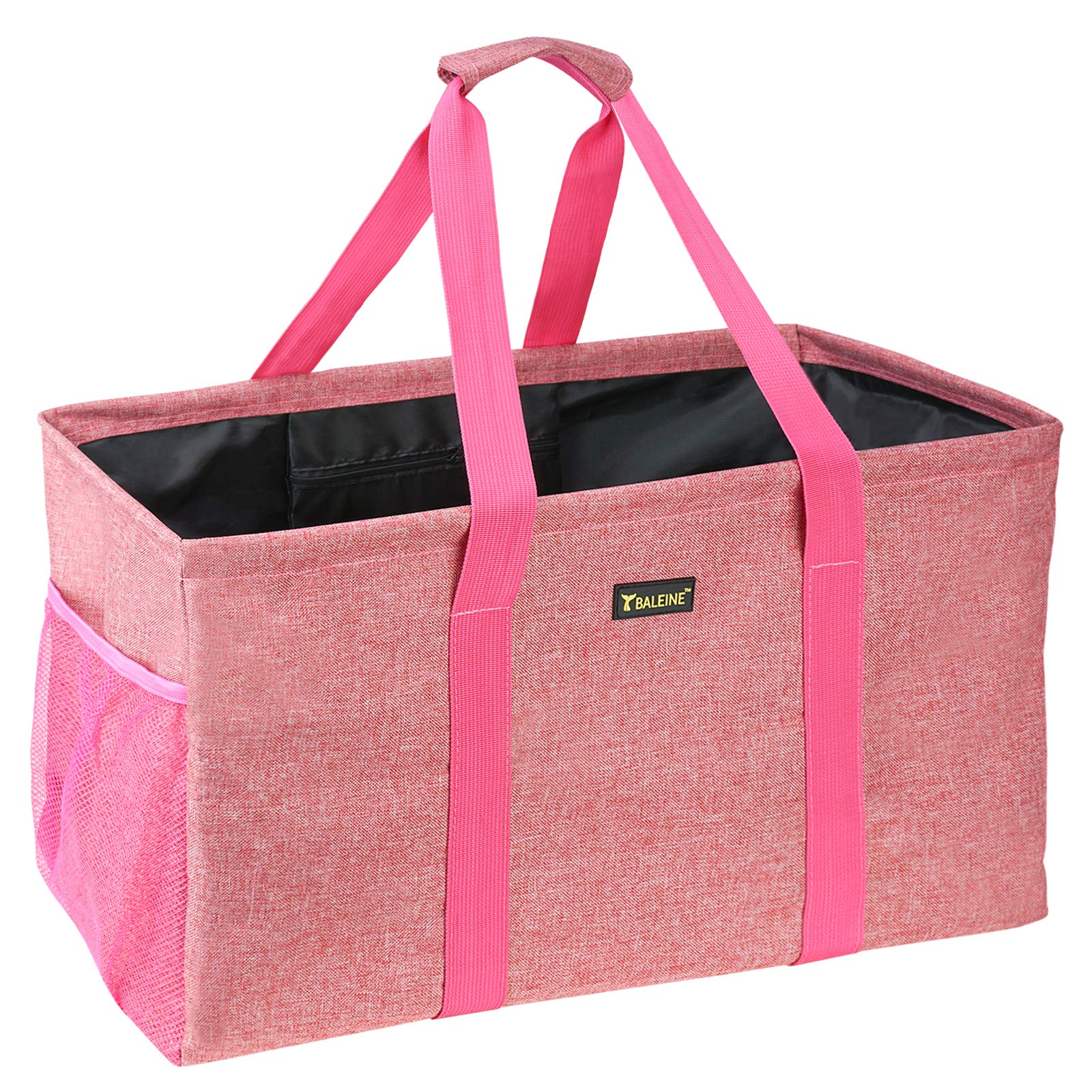 Baleine Extra Large Utility Tote Bag With Wire Frame For Storage (Pink, 1-Pack)