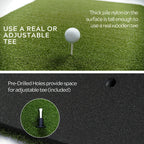 Original Country Club Elite By Real Feel Golf Mat 5X5 Ft, Thick Outdoor & Indoor Turf Practice Mat With Real & Rubber Tee Compat