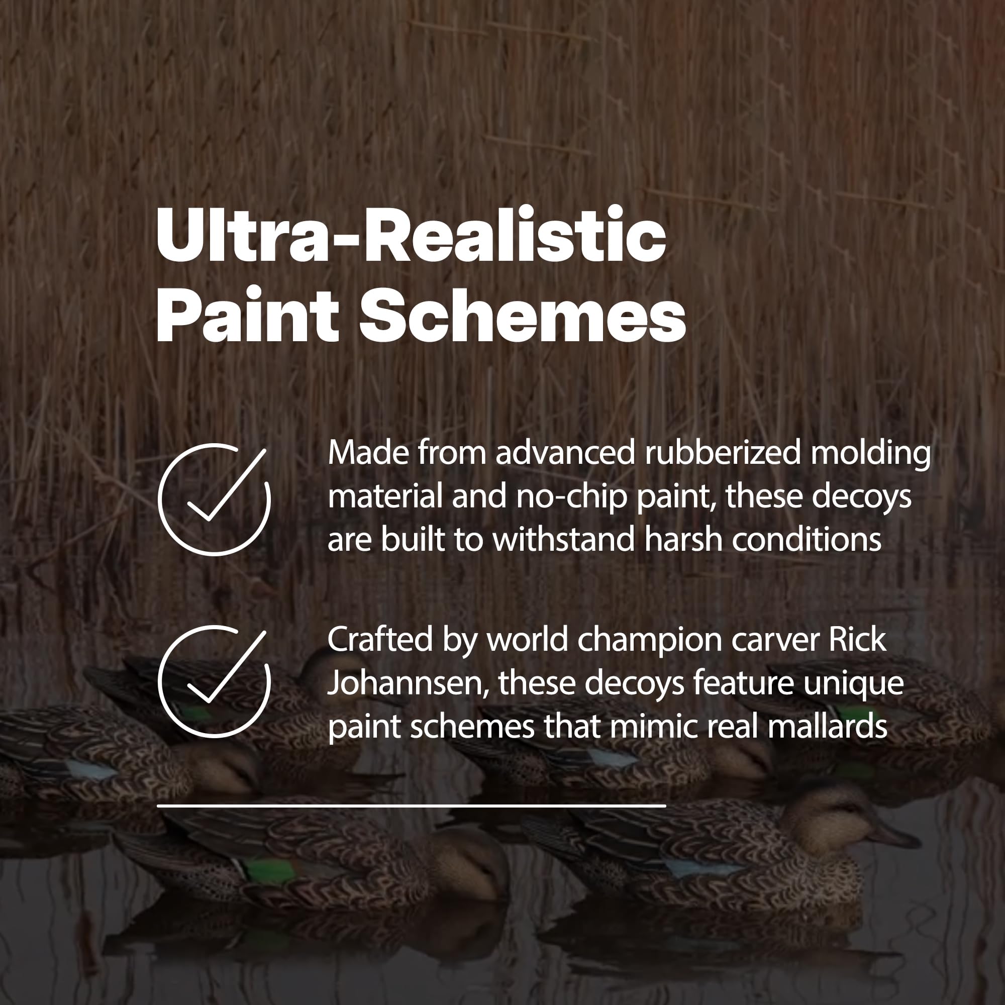 Avian-X Axp Full Body Mallards Decoy With Durable Materials, Wind Activated Motion System, And 6 True To Life Postures, 6 Pack,