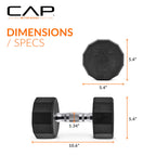 Cap Barbell 12-Sided Coated Dumbbell, 25 Lb