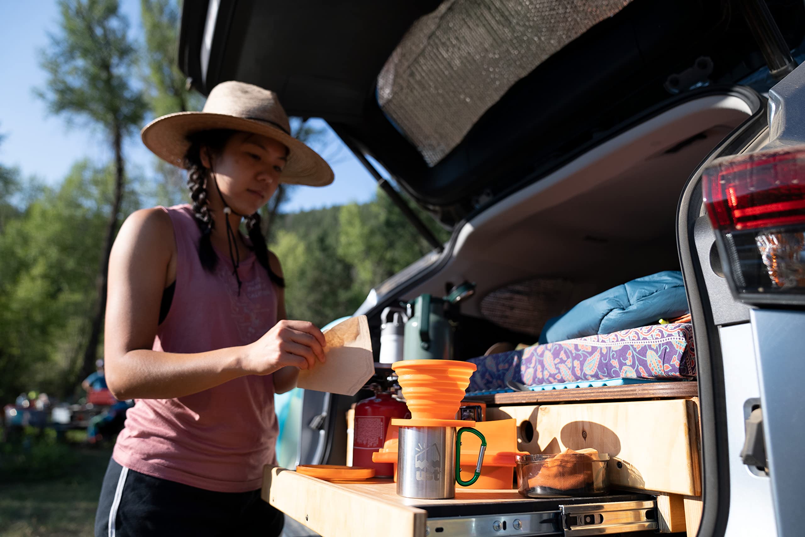 Ust Collapsible Flexware Coffee Drip With Strong, Flexible, Compact, Bpa Free Design And Lid Seal For Hiking, Backpacking, Campi