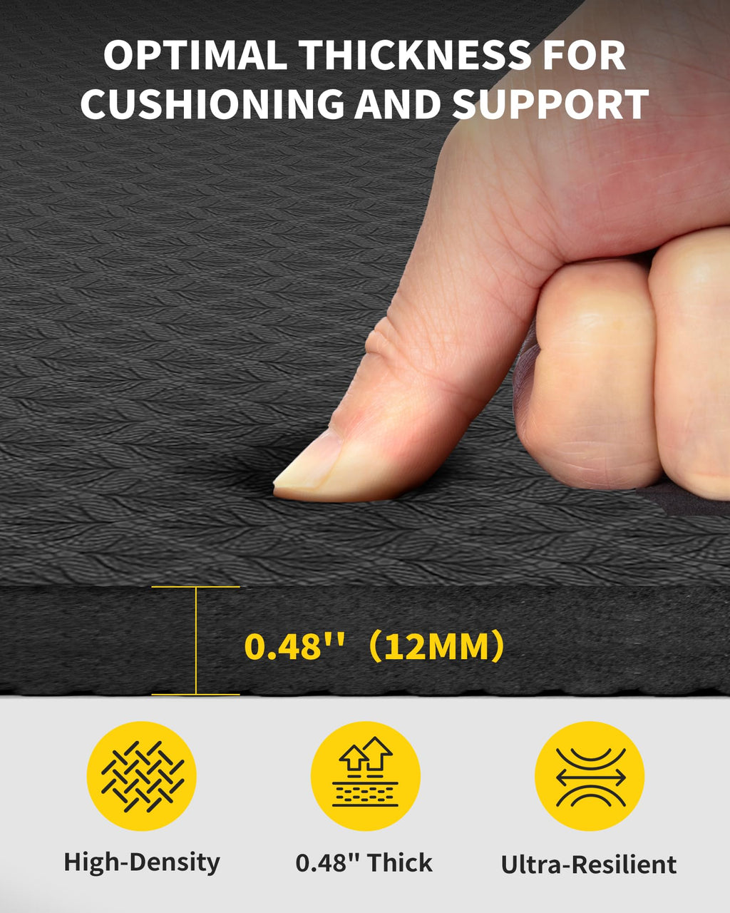 CAMBIVO Large Yoga Mat (6x 4), Extra Wide Workout Mat for Men and Women, 0.48 Thick Exercise Fitness TPE Mat for Home Gym, Y