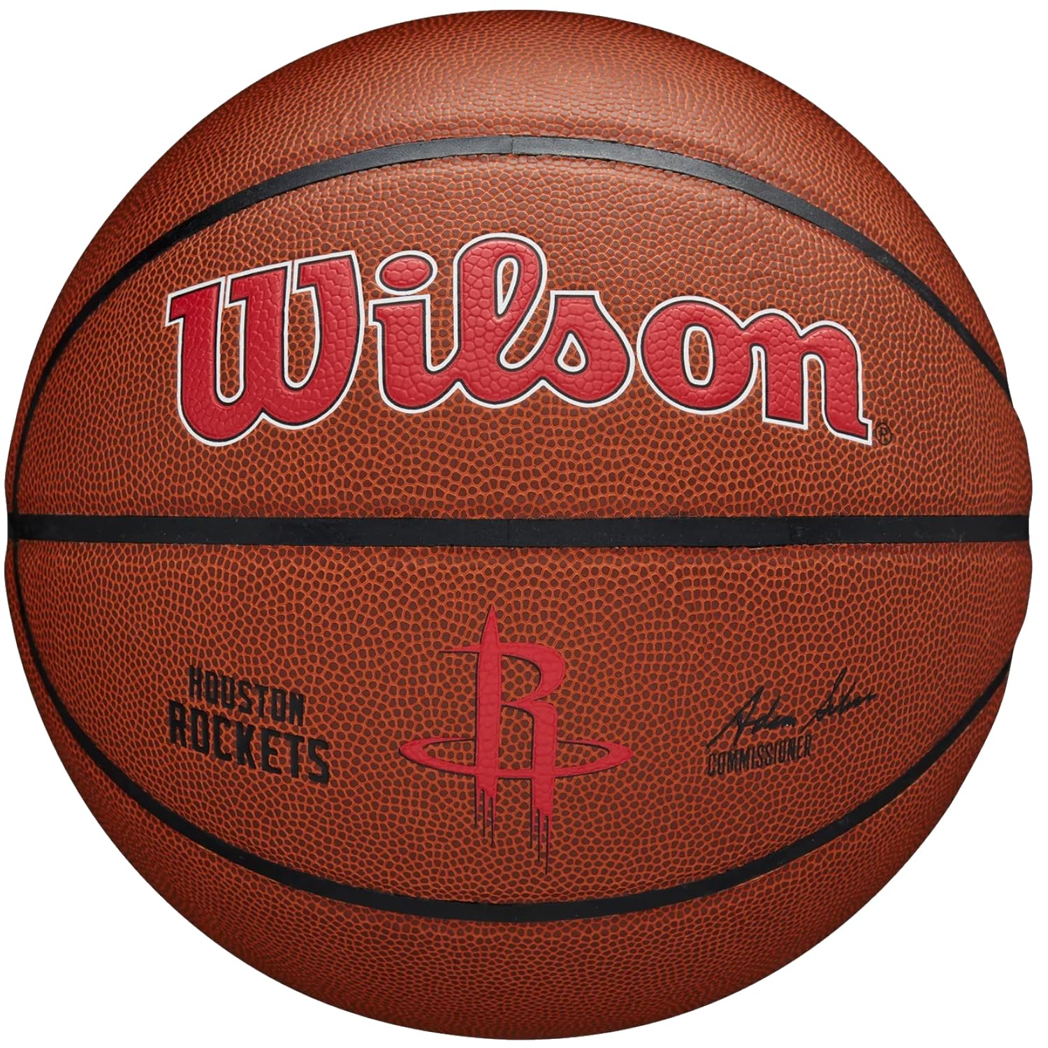 Wilson NBA Team Basketball - Size 7, Houston Rockets, PureFeel Cover, Air Retention, Official NBA