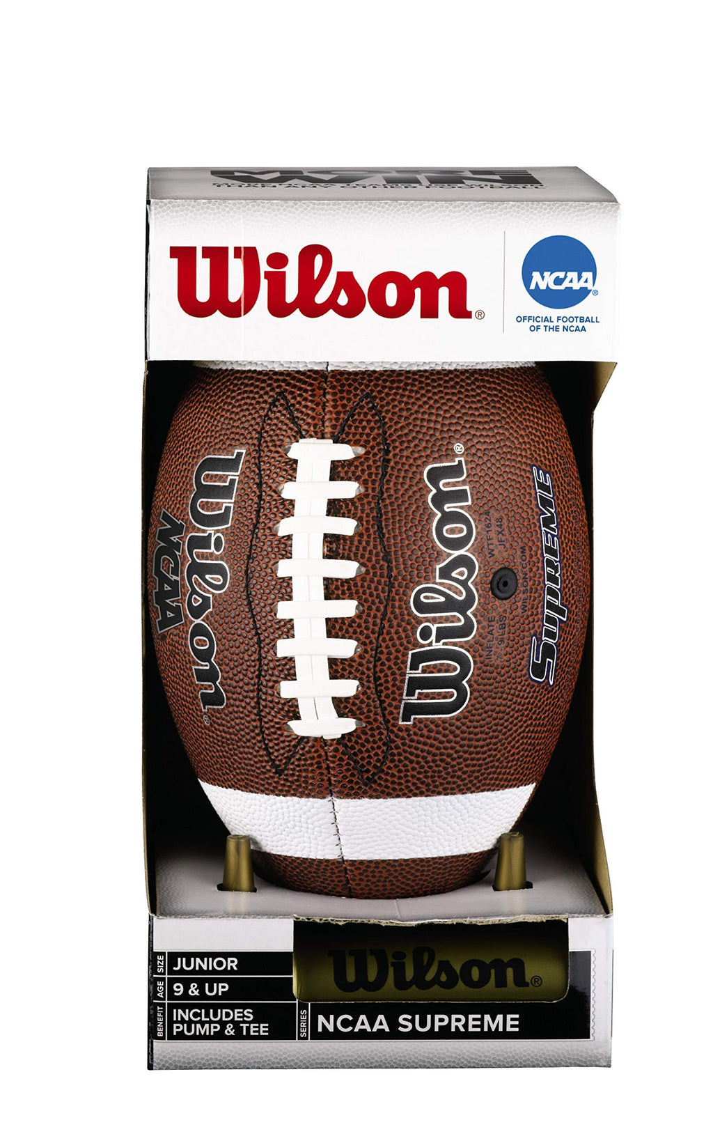 Wilson Ncaa Supreme Composite Leather Football W/ Pump & Tee - Junior Size, Brown