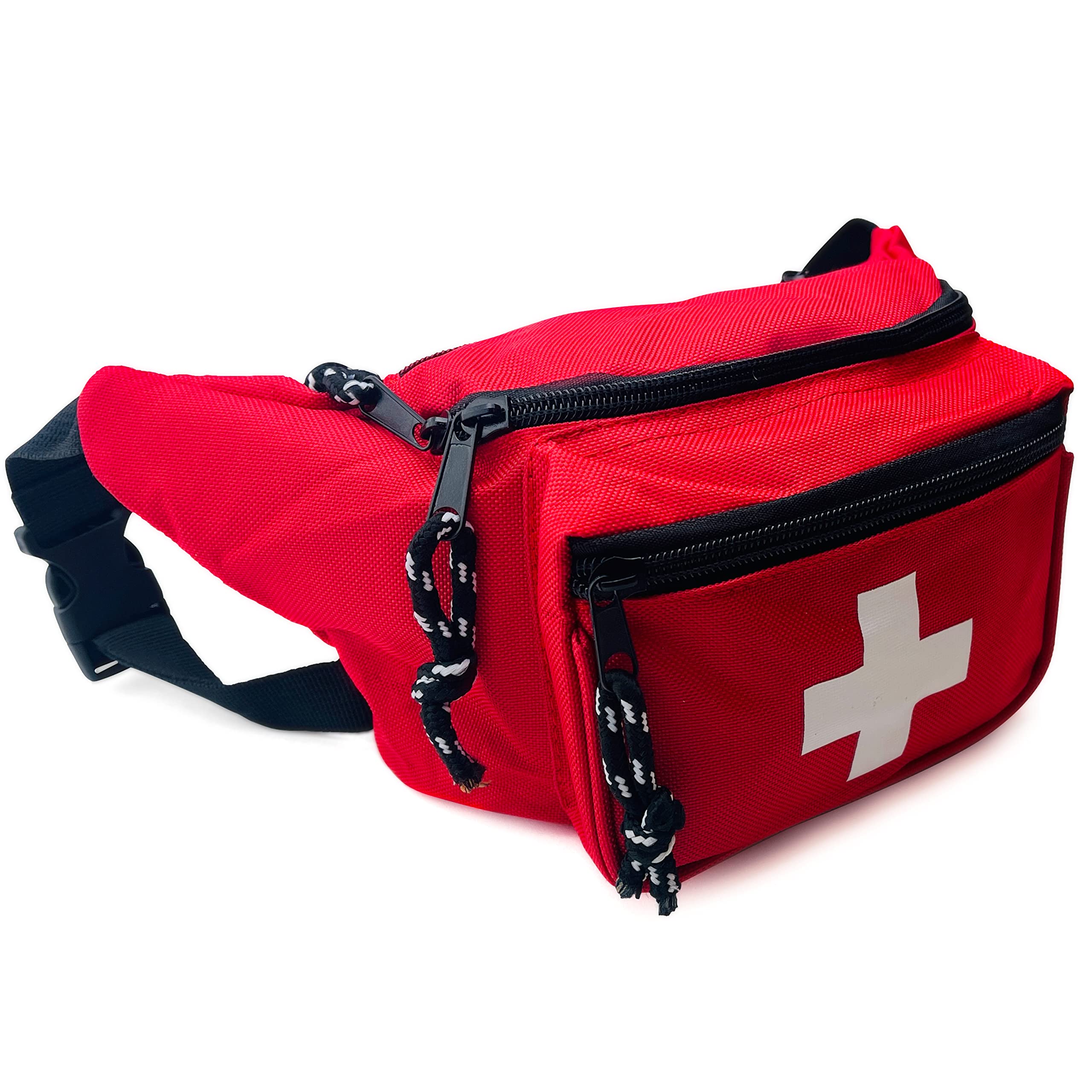 Asa Techmed Lifeguard Fanny Pack With Whistle Lanyard - Baywatch Style First Aid Hip Pack W/Adjustable Strap, Cross Logo + Zippe